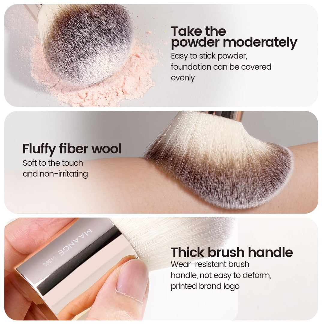 MAANGE Juego de 20 brochas de maquillaje con bolsa, brocha kabuki d...