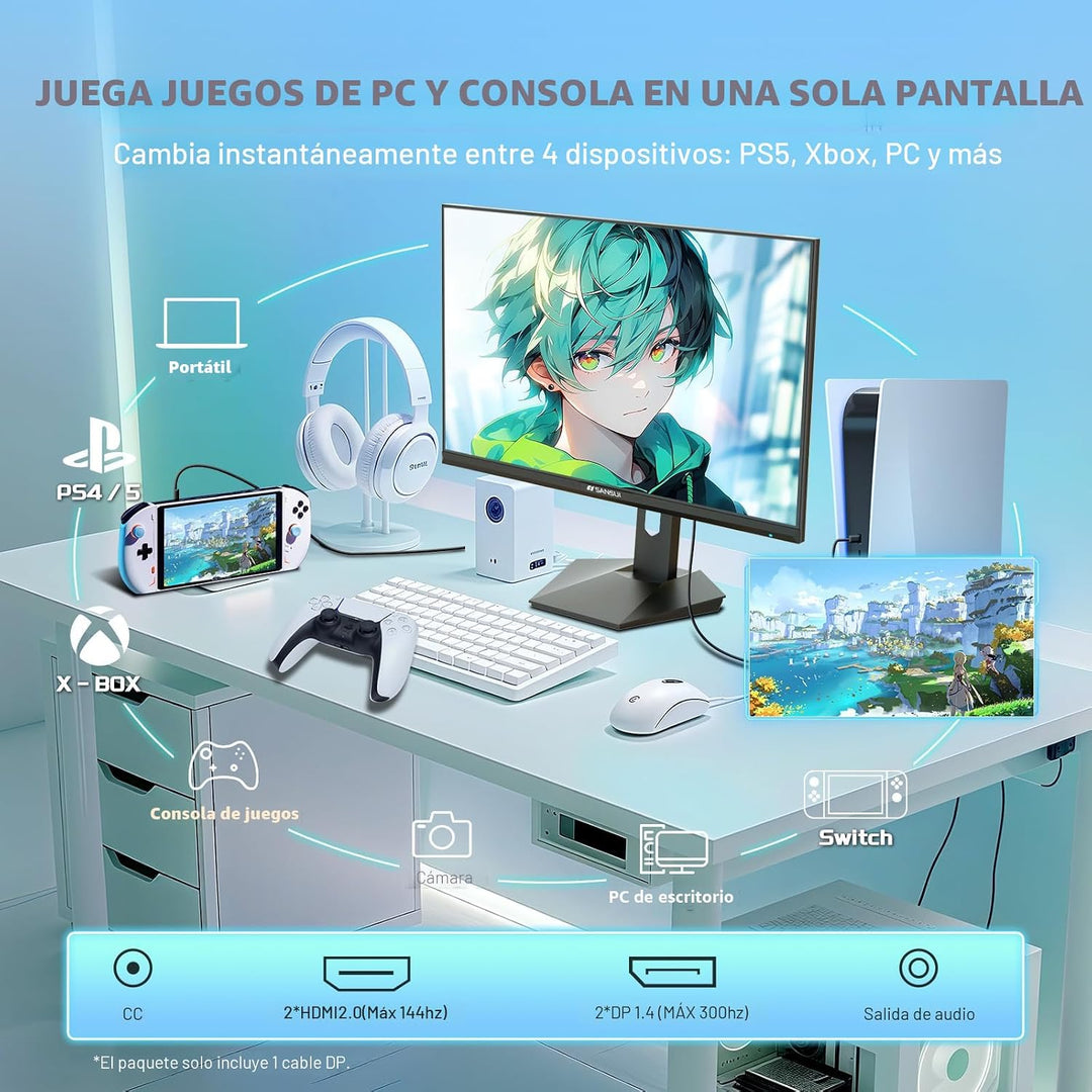 Monitor para juegos SANSUI de 27" 1440P 200Hz 180Hz WQHD 2560×1...