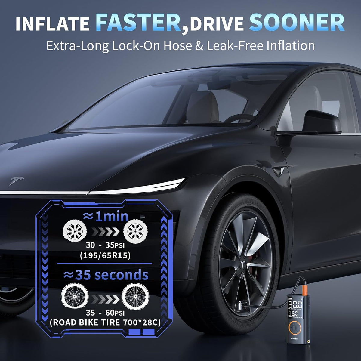 OlarHike Compresor de aire portátil para inflador de neumáticos, si...