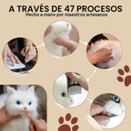 Chongker Animales de peluche hechos a mano con forma de gato realista para adultos mayores, Blanco