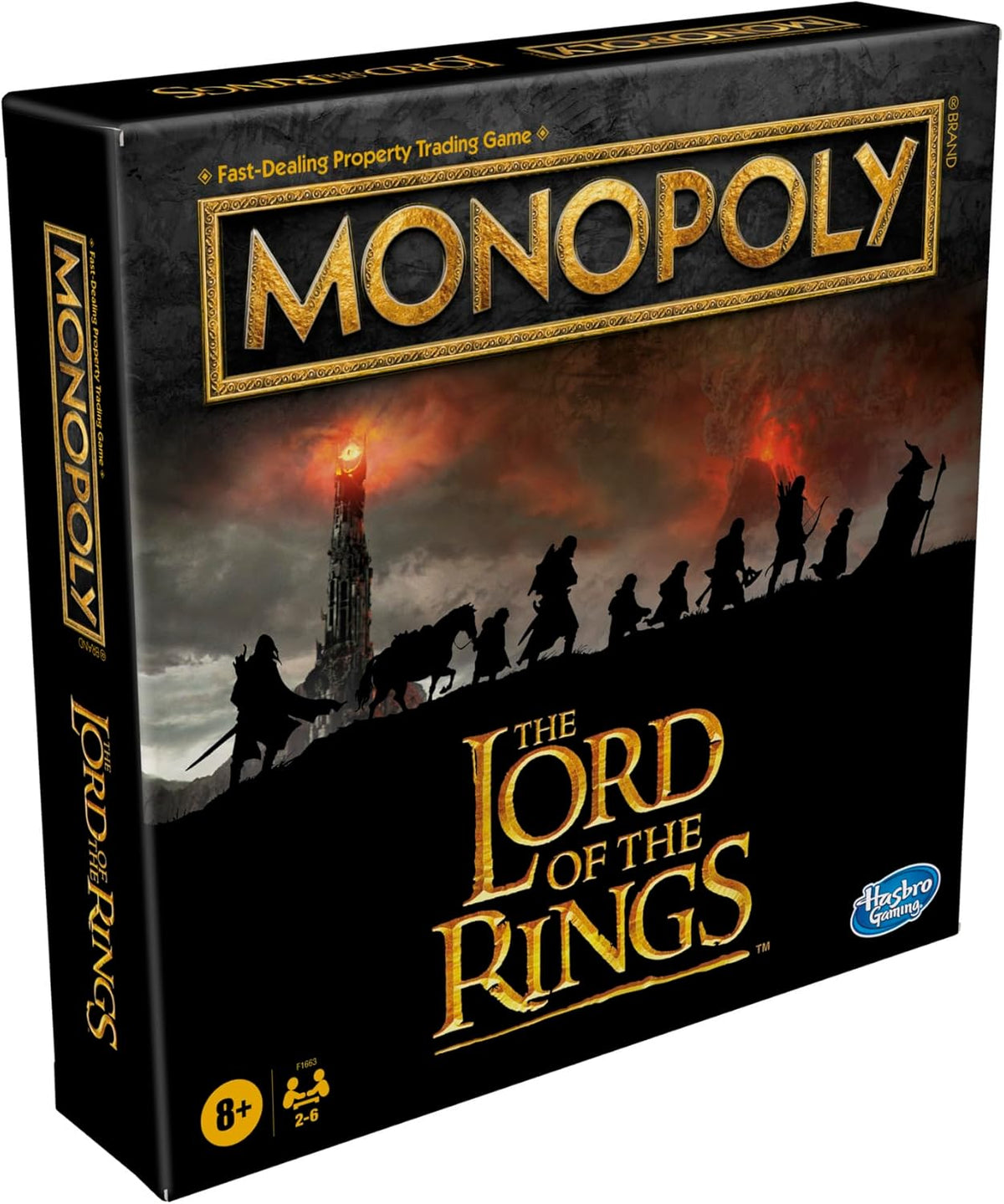 Juego de mesa Hasbro Gaming Monopoly: The Lord of The Rings Edition inspirado en la trilogía de la película, juega como miembro de The Fellowship, a partir de 8 años (exclusivo de Amazon)