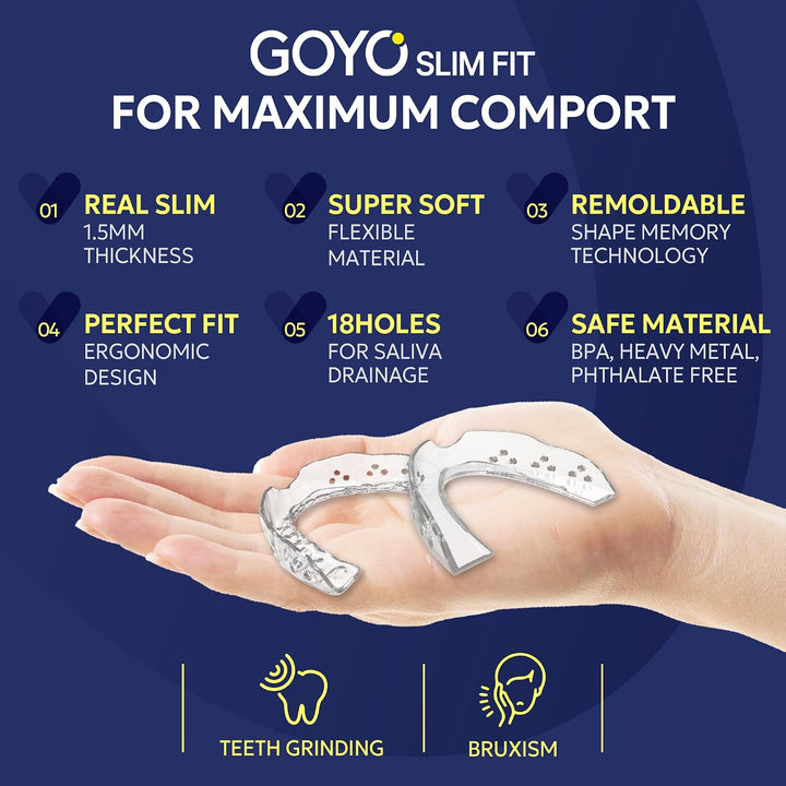 GOYO Slim FIT - Paquete de 4 protectores bucales para apretar los d...