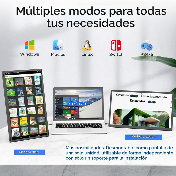 Extensor de pantalla para laptop, 15.6" 1080P FHD Monitor para...
