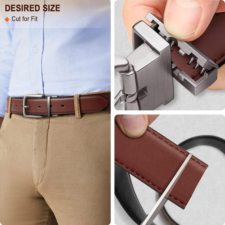 BULLIANT Cinturón para hombre, cinturón reversible ajustable para r...