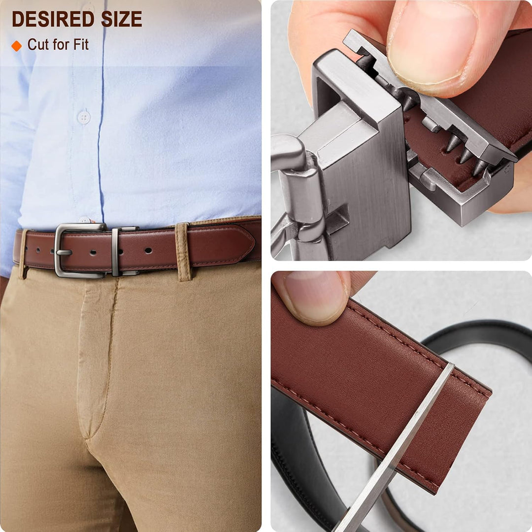 BULLIANT Cinturón para hombre, cinturón reversible ajustable para r...