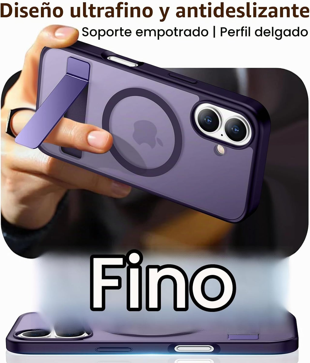 SPIDERCASE - Funda magnética para iPhone 16, soporte integrado, color