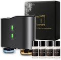 Kit de difusor de coche sin agua con 4 aceites aromáticos, ambientador de aromaterapia inspirado en hoteles de lujo para automóvil, vehículo, oficina y espacios pequeños (negro, fragancia de hotel)