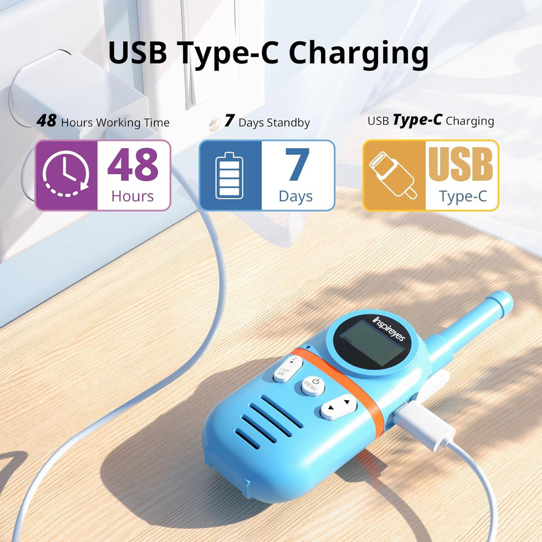 Inspireyes Walkie Talkies para niños recargables, rellenos de cesta...
