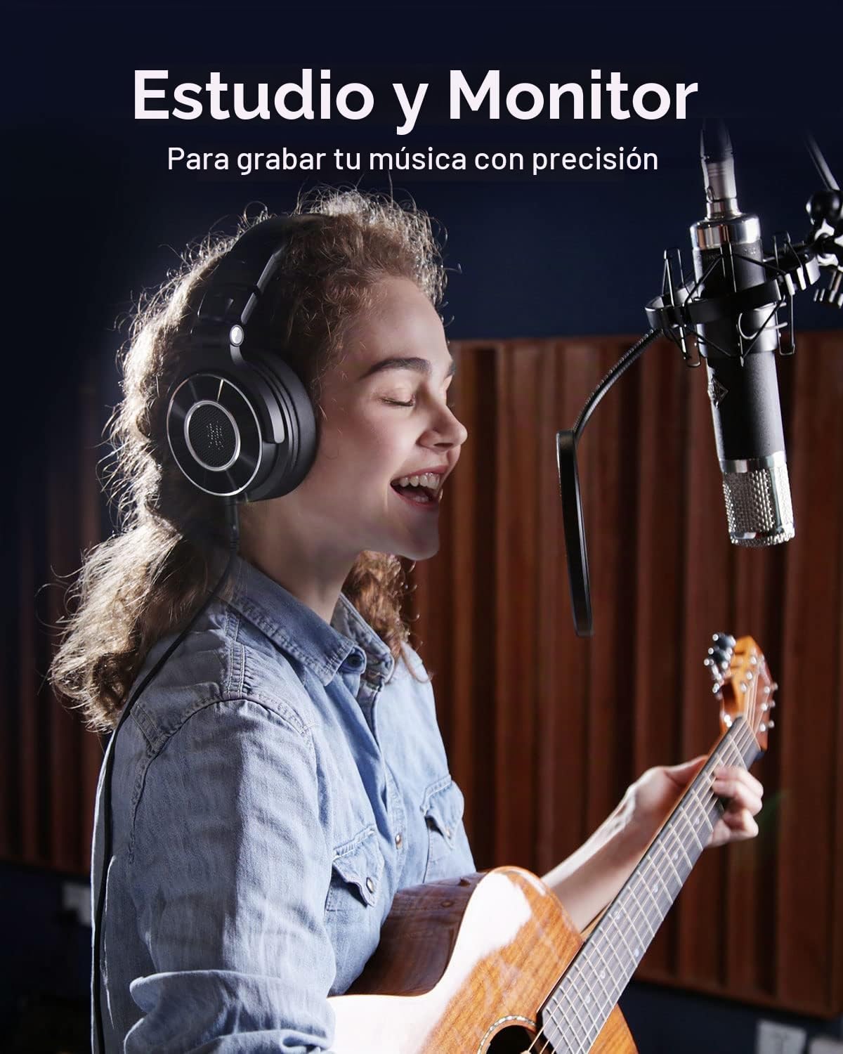 OneOdio Monitor 60 Auriculares Profesionales de Estudio - Auriculares con Cable para Monitoreo de Estudio, Audio de Alta Resolución, Orejeras Cómodas y Blandas, Adaptador de 6.35mm para Mezcla, DJ