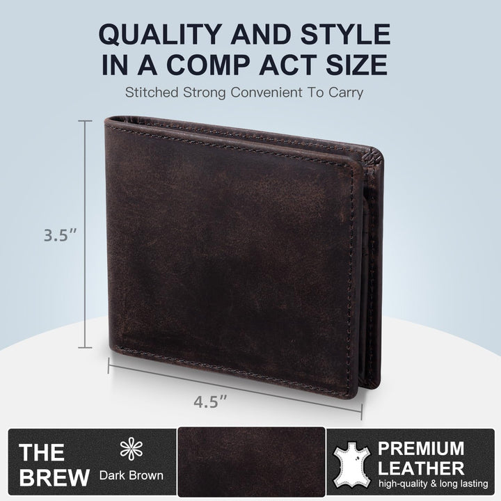 GSOIAX Top Cartera de cuero de grano genuino de calidad prémium Cra...