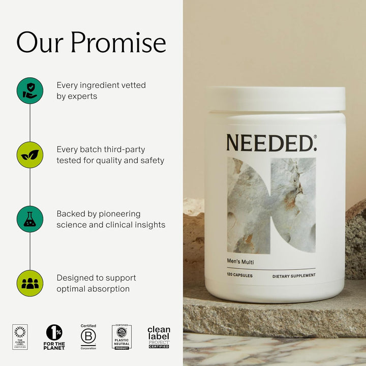 Needed. Multivitamínico para hombres \u2013 25 nutrientes óptimos p...