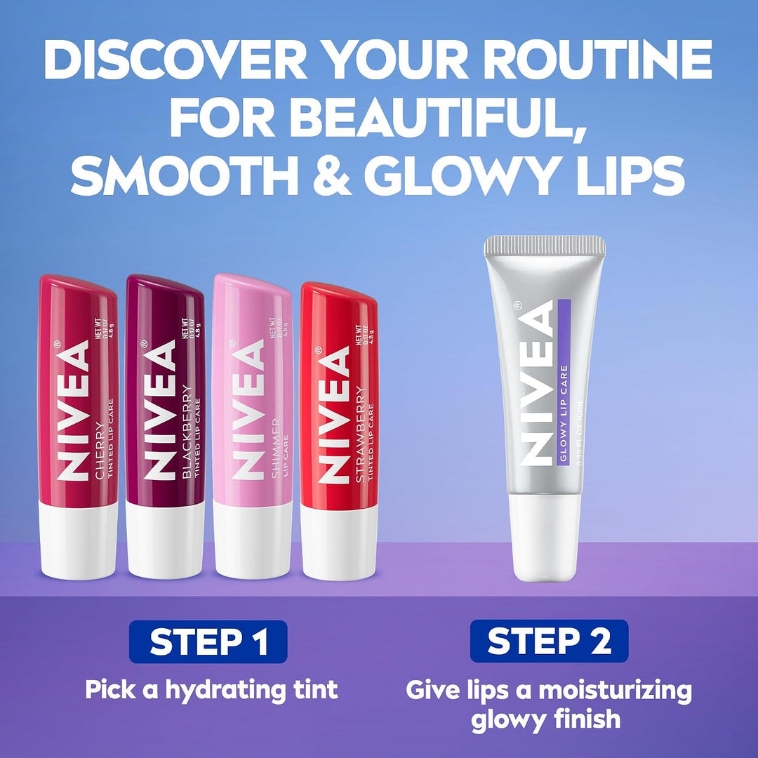 NIVEA Glowy Lips, bálsamo labial vegano con ácido hialurónico, vita...