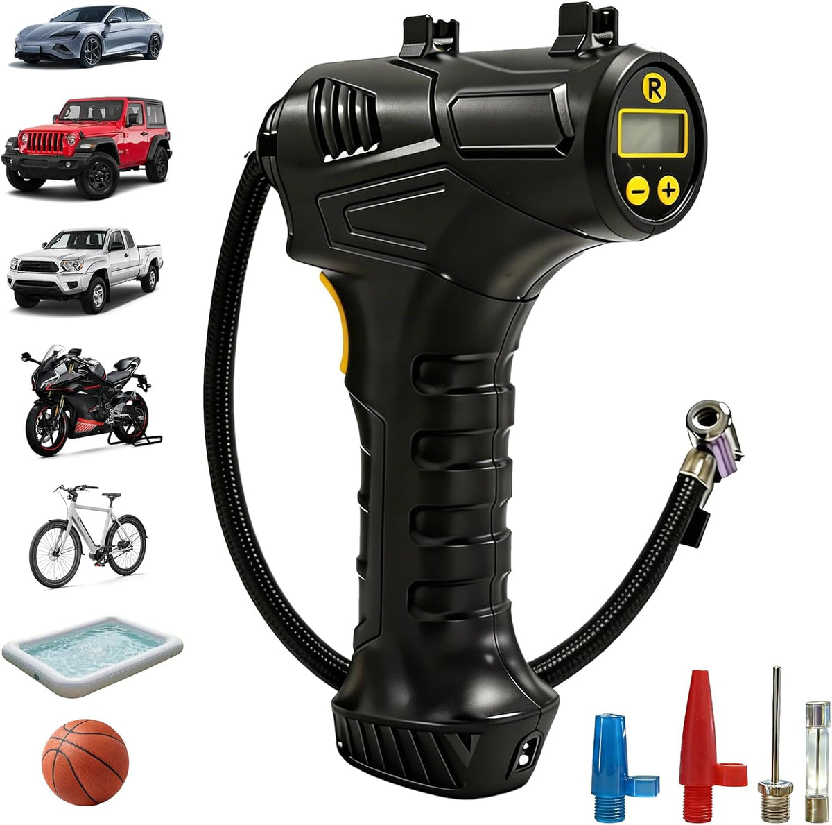 LONLEEYU Inflador de neumáticos inalámbrico Compresor de aire portátil