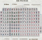 American Mahjong Set completo, juego completo con 166 azulejos Mahjong, bastidores Mahjong con empujadores, instrucciones, dados, fichas, indicador de viento y accesorios Mahjong en bolsa