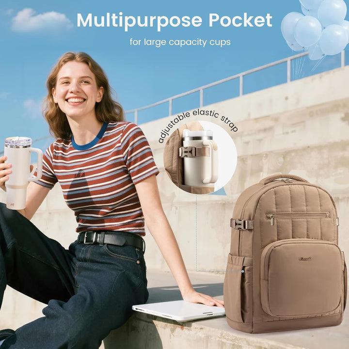 LOVEVOOK Mochila para laptop para mujer con bolsillo gigante para v...