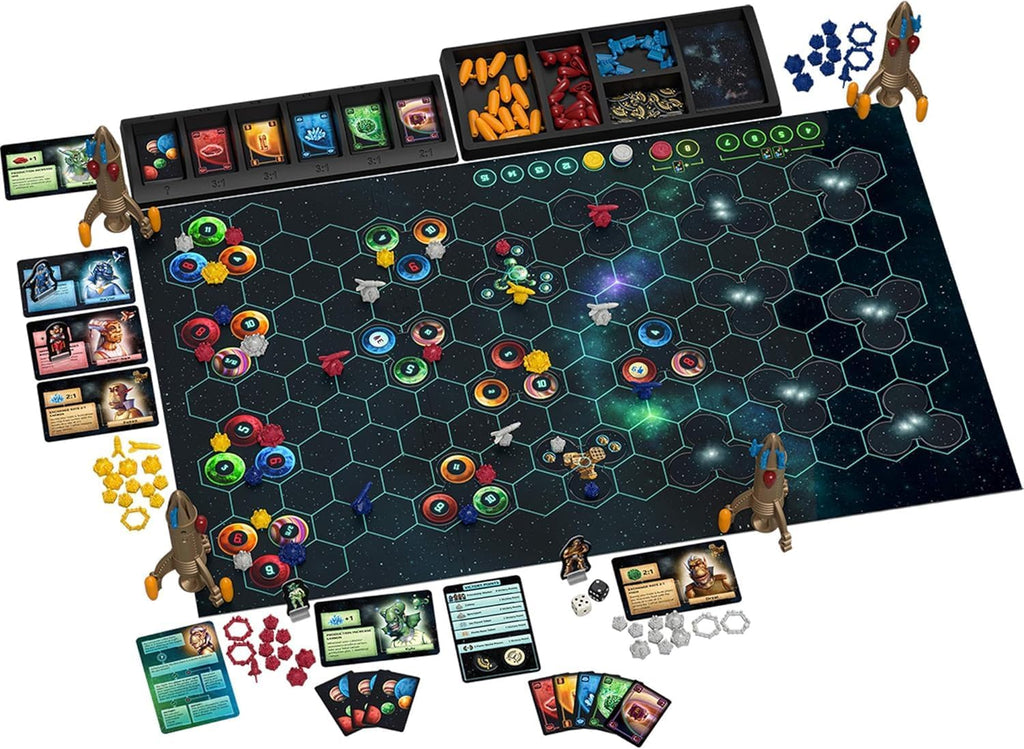 Juego de mesa CATAN Starfarers - ¡Compite por la embajada del Consejo Galáctico! Juego de estrategia, juego familiar para niños y adultos, a partir de 14 años, 3-4 jugadores, tiempo de juego de 120