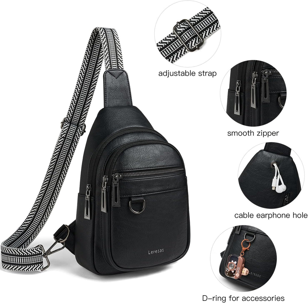 Bolso bandolera de 7L para mujeres y hombres, de cuero vegano, bolsos cruzados, riñonera, monedero, mochila sobre el hombro, bolsa antirrobo de viaje