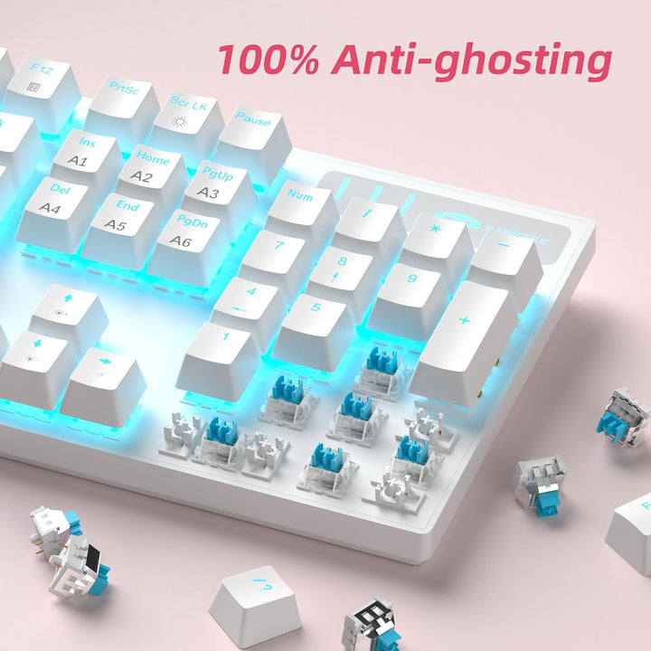 MageGee Teclado Mecánico para Juegos, Teclado USB con Cable con Ret...