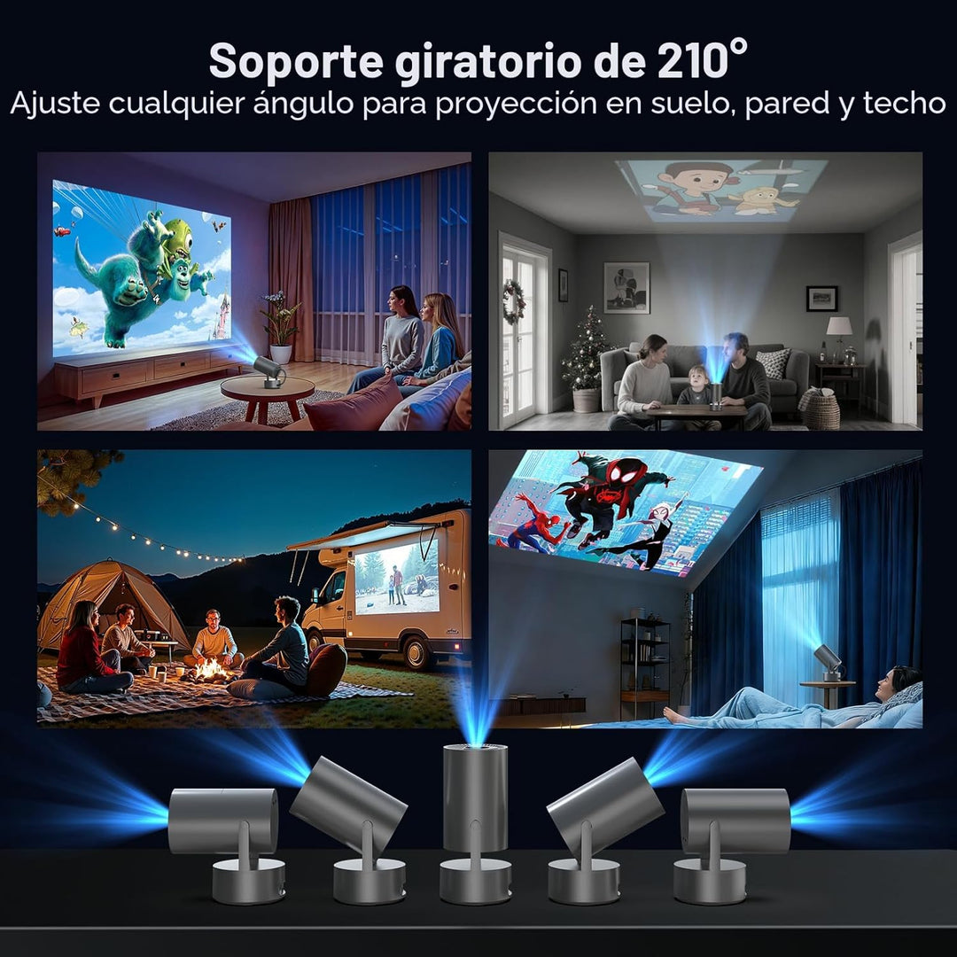 Proyector portátil con batería incorporada para exteriores y viajes...