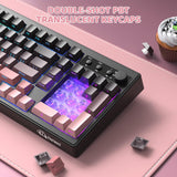 FREEWOLF K100 Teclado inalámbrico silencioso cremoso para juegos de...