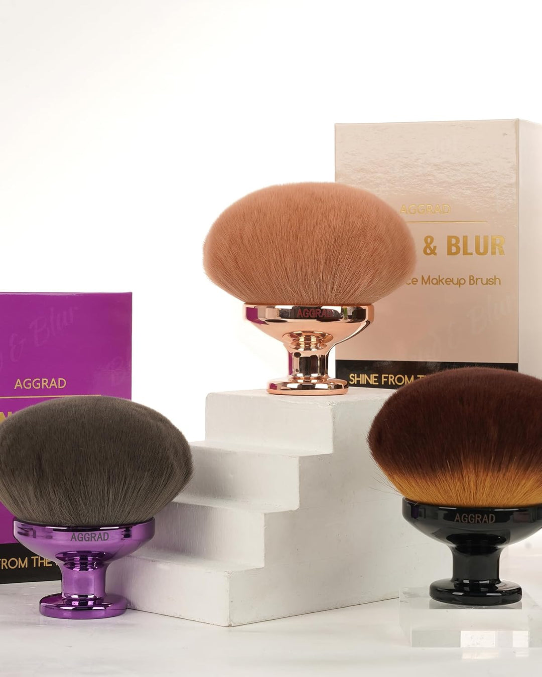 Brocha Kabuki ultra grande de mezcla y desenfoque para maquillaje d...