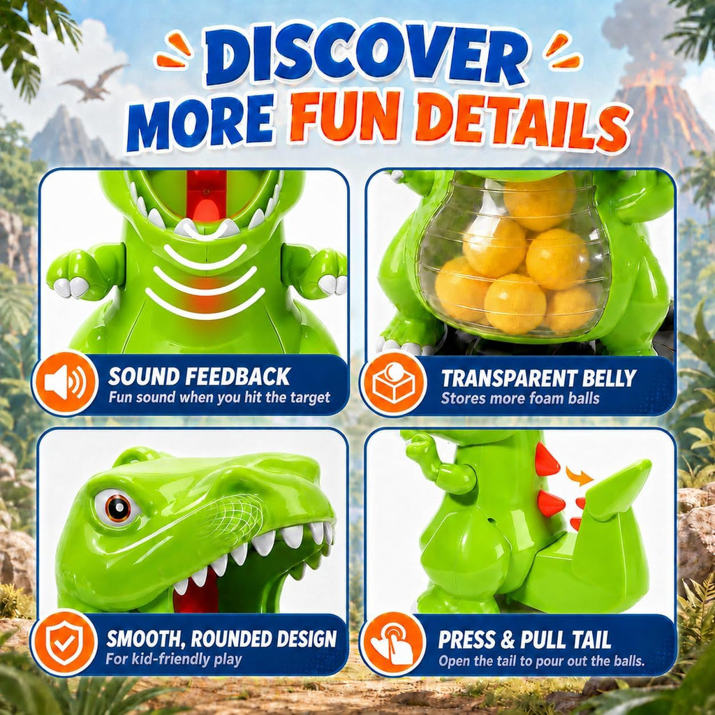 EagleStone Dinosaurio T-rex Lanzador para Niño con Puntuación Automática LCD