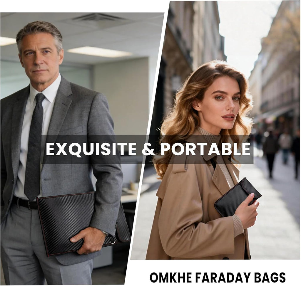 Faraday Bags - Paquete de 5 bolsas Faraday antirrastreo para teléfonos, llaves de automóvil, tabletas y portátiles, bolsa EMP resistente al agua, seguridad de datos y protección de viajes