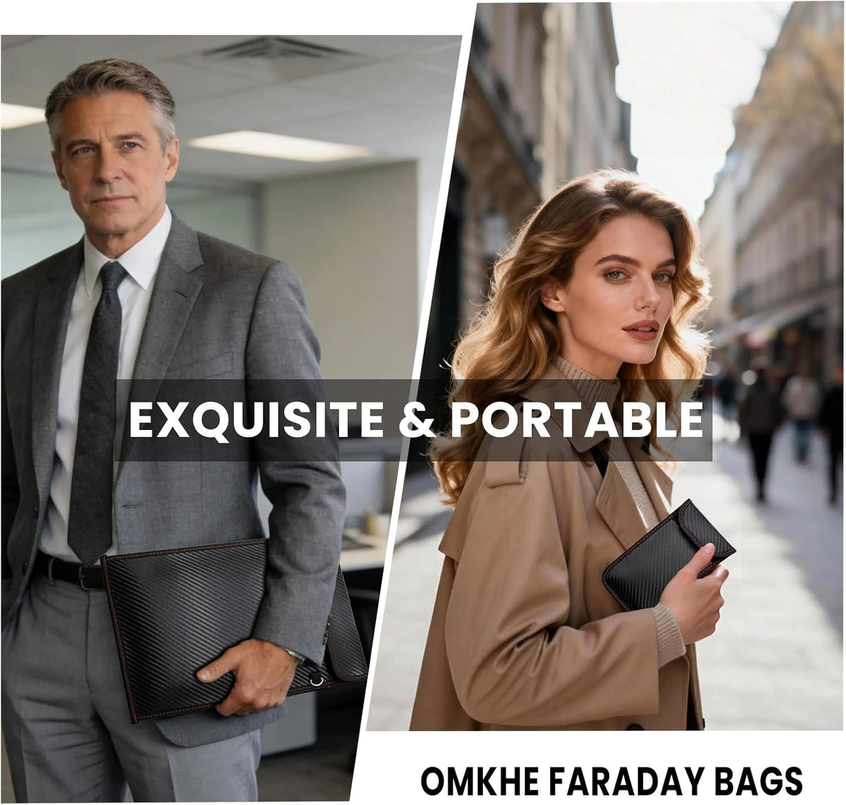 Faraday Bags - Paquete de 5 bolsas Faraday antirrastreo para teléfonos, llaves de automóvil, tabletas y portátiles, bolsa EMP resistente al agua, seguridad de datos y protección de viajes