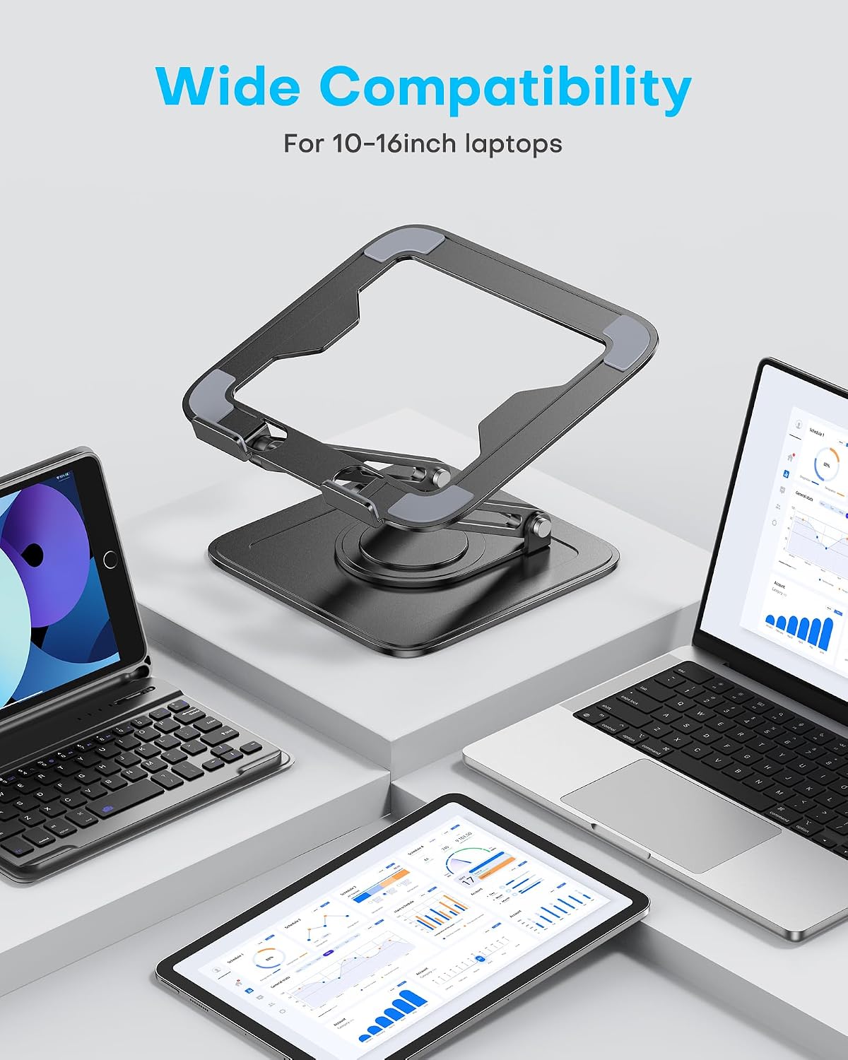 LOXP Soporte ajustable para laptop, soporte para computadora con ba...