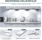 Paquete de 6 luces inalámbricas para debajo del gabinete, 32 luces LED con sensor de movimiento, luces magnéticas recargables para interiores, funciona con pilas, luces debajo del mostrador para