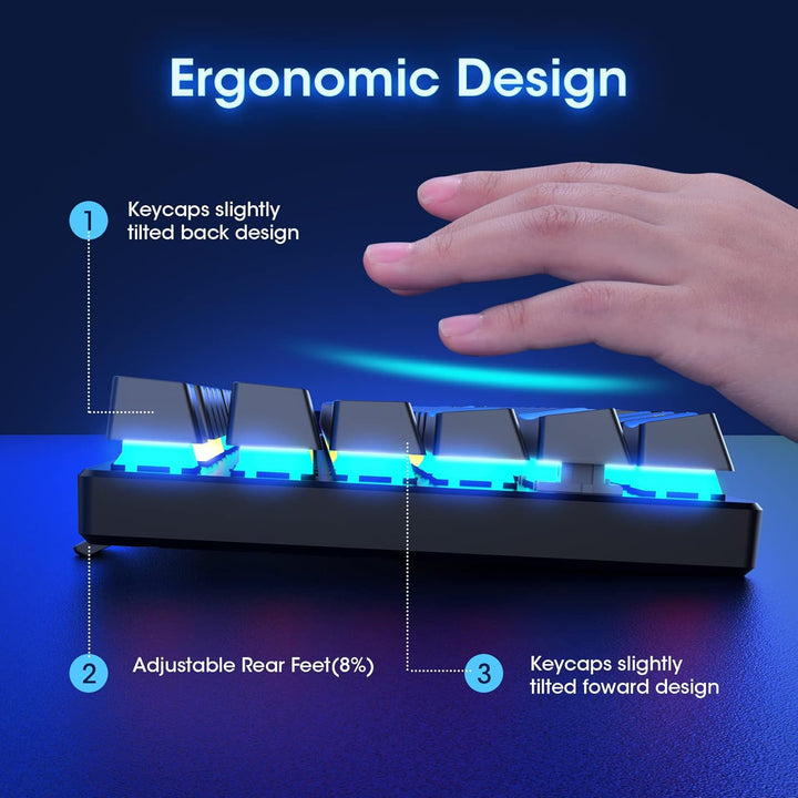 RisoPhy - Teclado mecánico para juegos, RGB 104 teclas, teclado USB...
