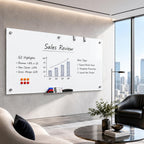 MaxGear Pizarrón de Vidrio Templado Blanco Magnético de Supresión de Borrado 96" x 48"