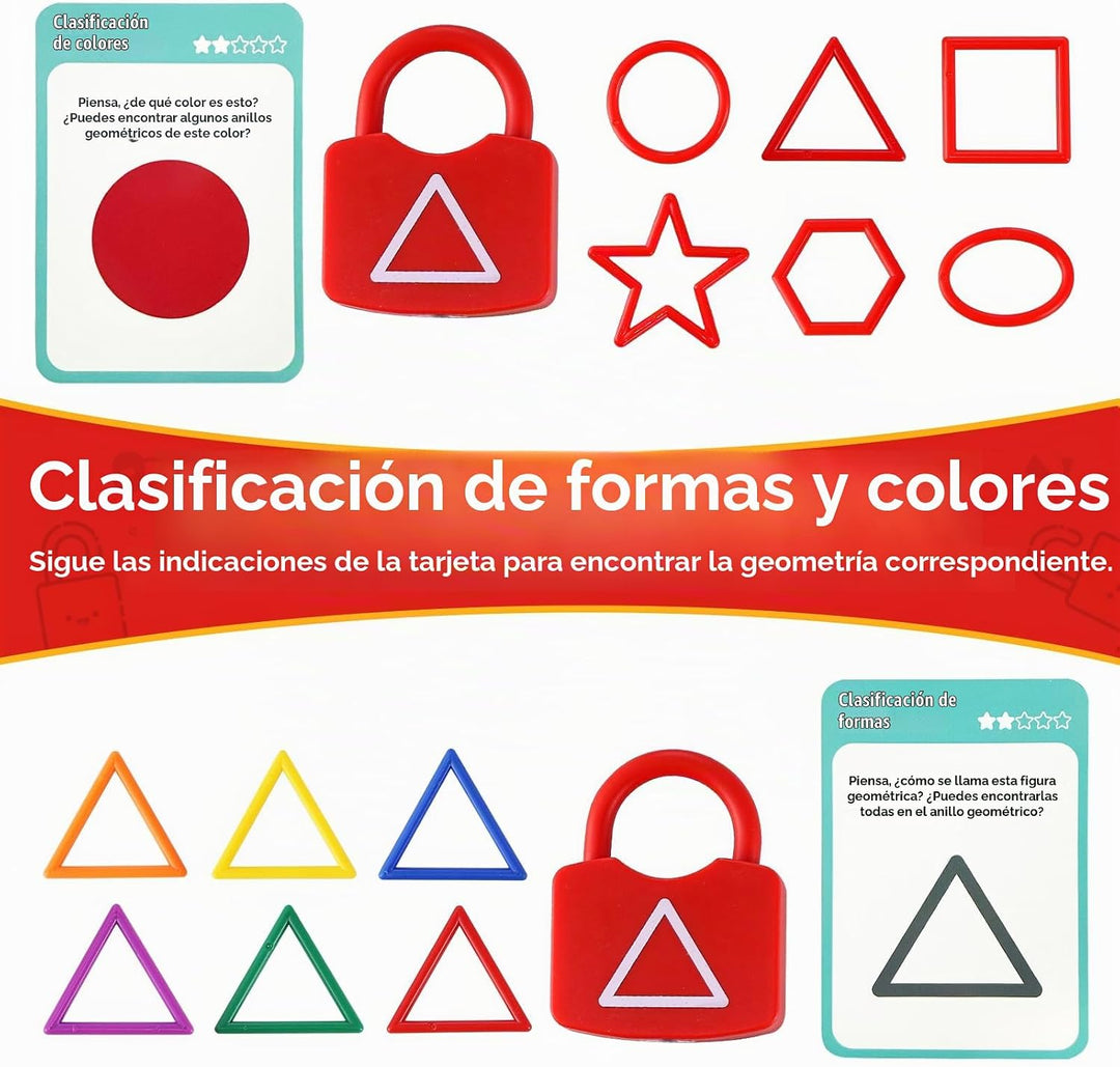 Xylolin Cerraduras de aprendizaje a juego con llaves para niños peq...