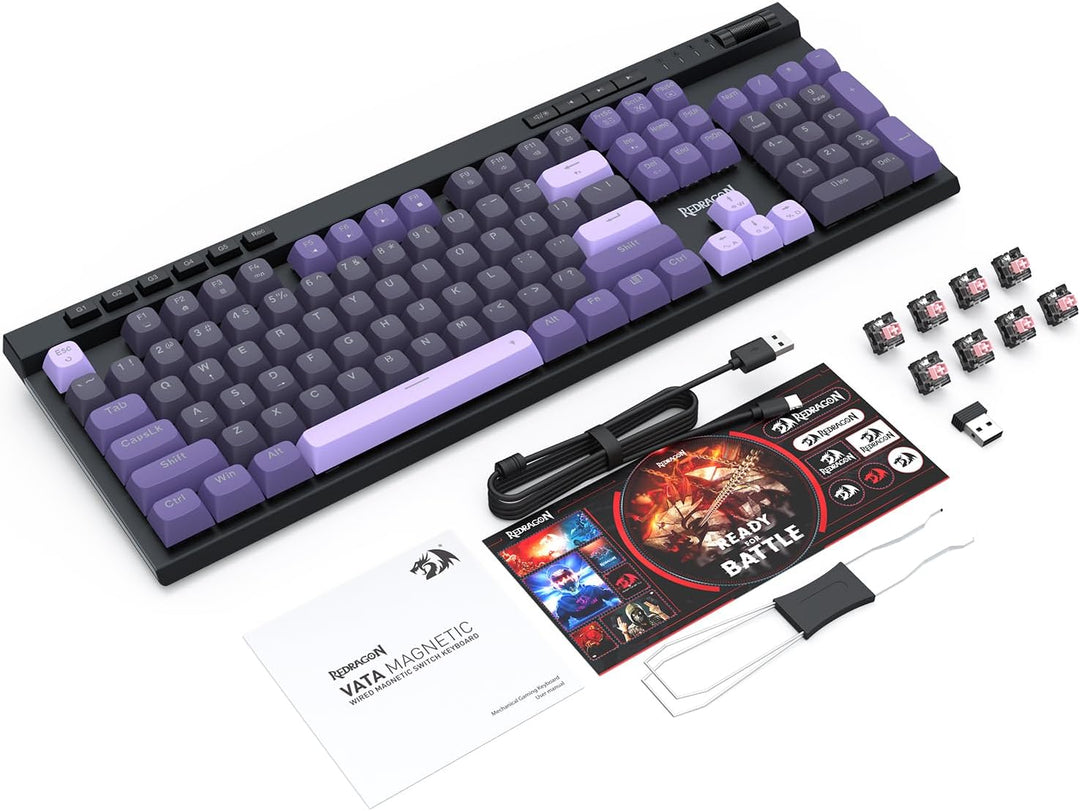 Redragon K580 HE - Teclado para juegos de disparo rápido, 100% 104...