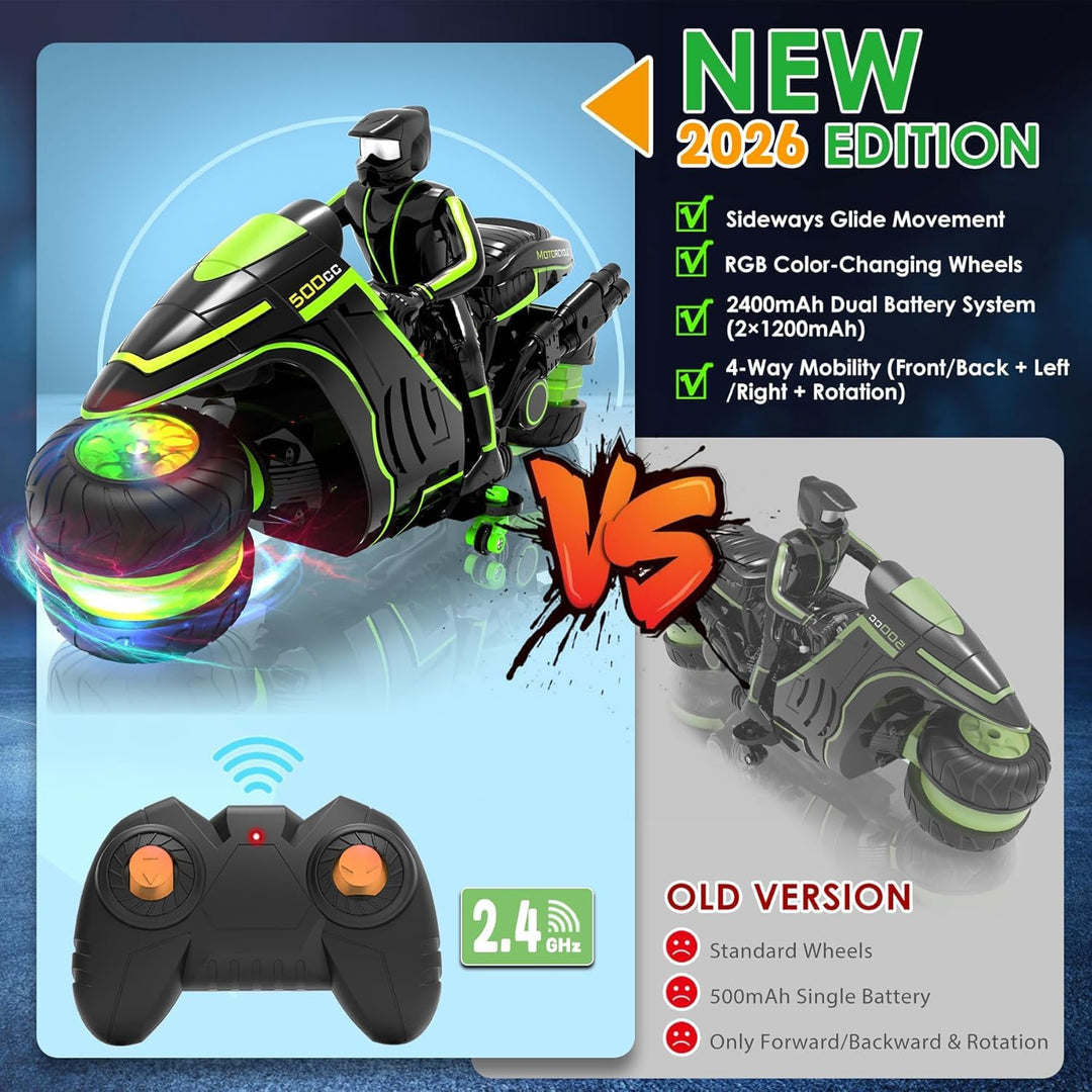 iappadore Motocicleta a control remoto, nueva edición 2025 con rued...