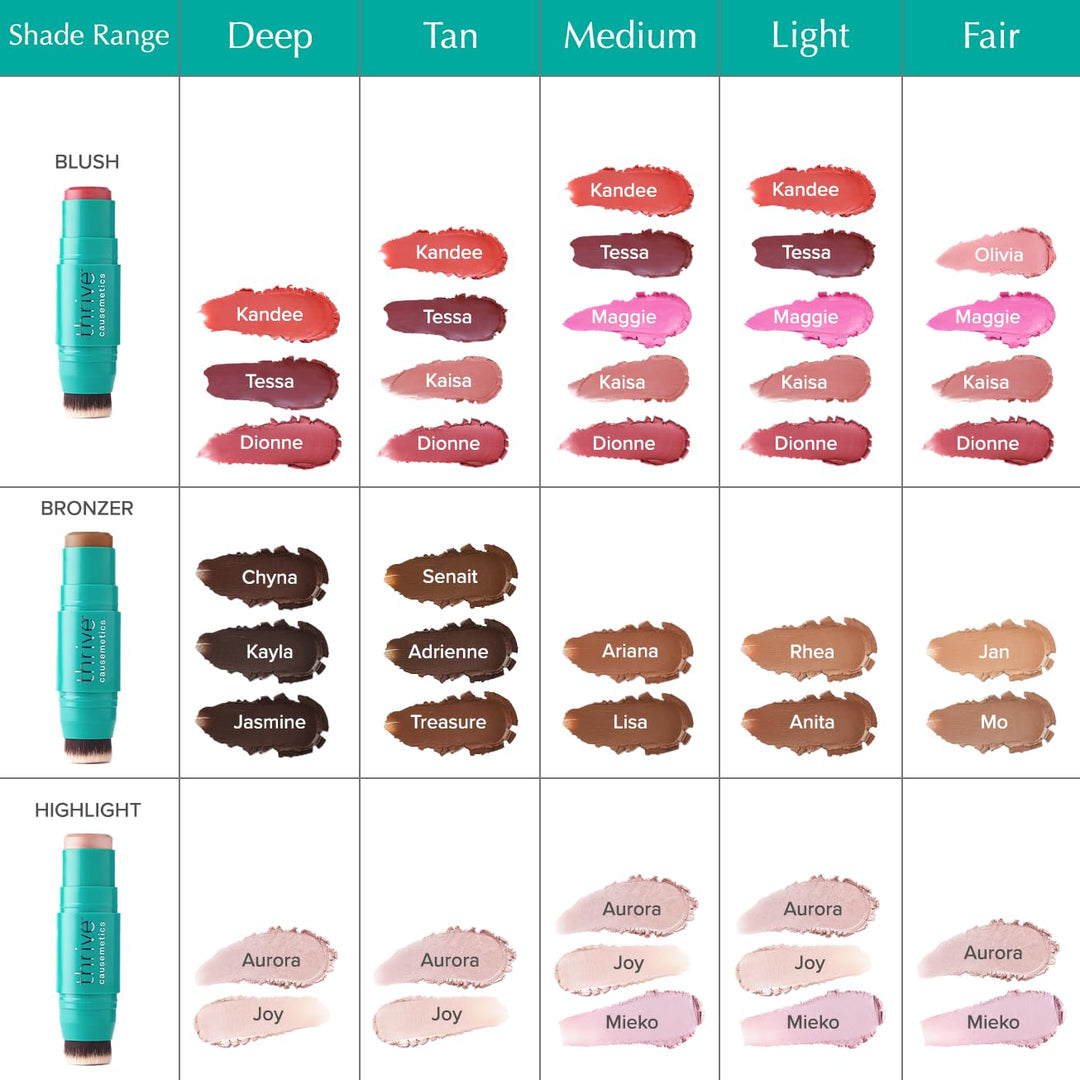 Thrive Causemetics Triple Threat Color Stick: Barra de maquillaje d...