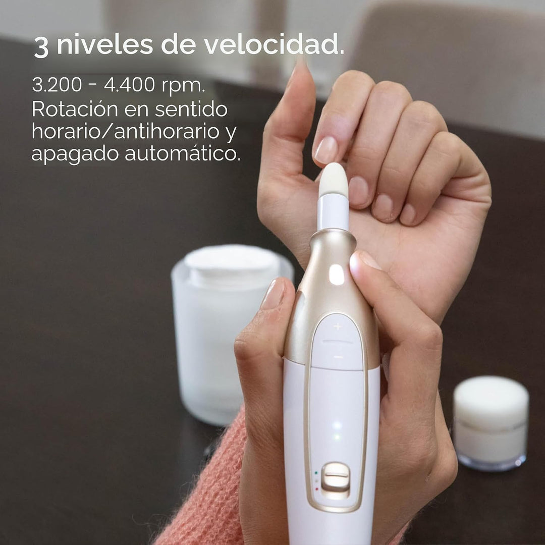 Kit de taladro de uñas Beurer MP64, lima de uñas eléctrica inalámbr...