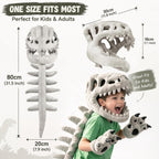 Disfraz de esqueleto de dinosaurio con guantes, disfraz de