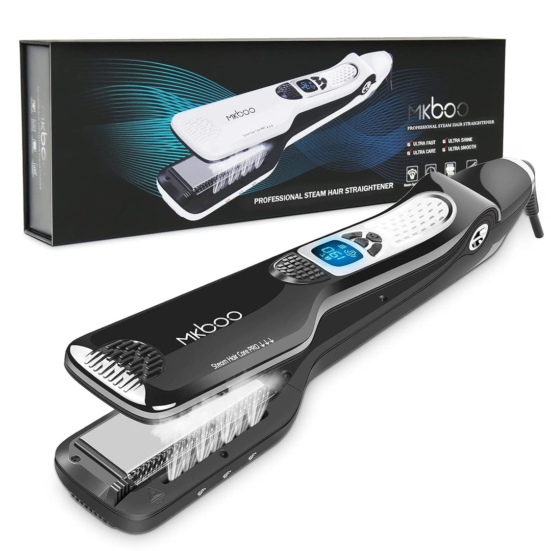MKBOO Plancha de pelo con vapor, plancha de vapor de cerámica Nano...