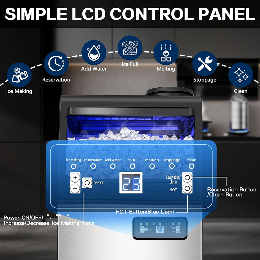 Máquina comercial del fabricante de hielo 110LBS/24H debajo de la