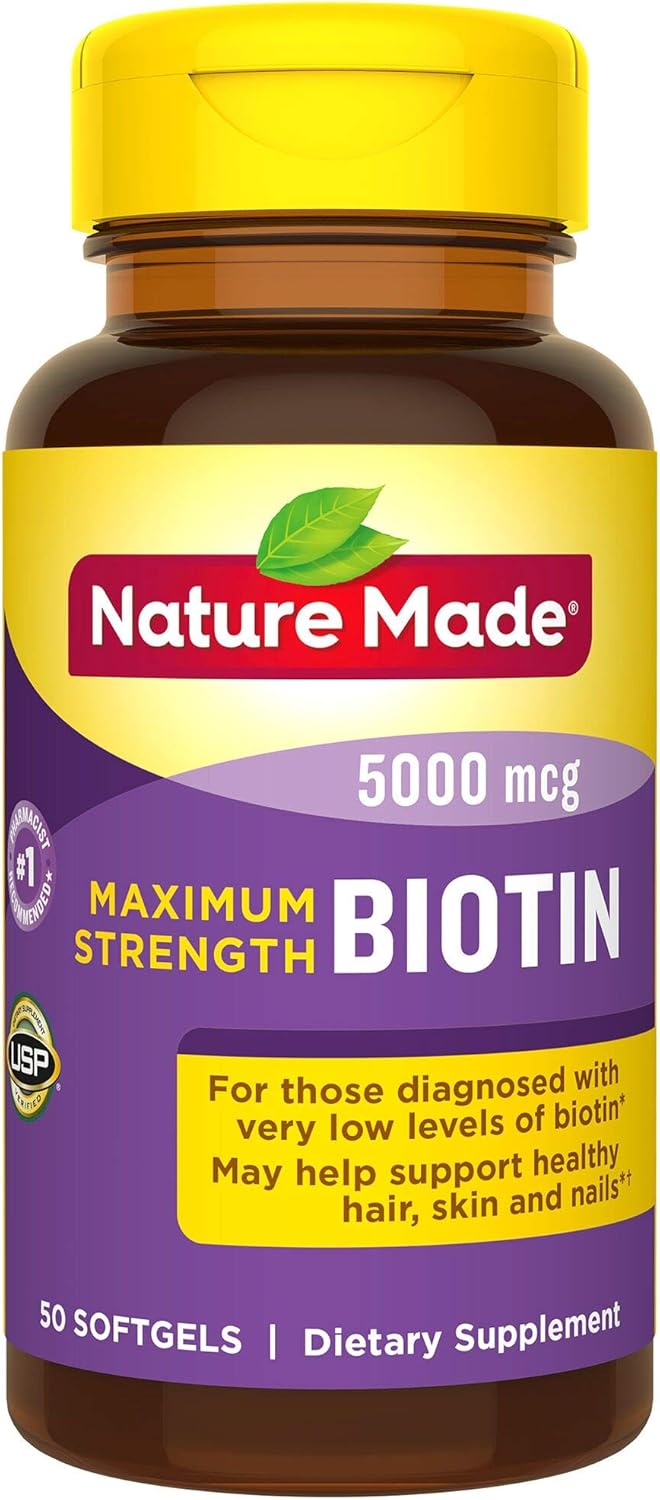 Nature Made Biotina 5000 mcg cápsulas blandas líquidas 50 ea (paque...