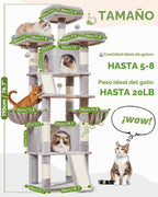 Taoqimiao Árbol para gatos grandes, torre XL de 76.8 pulgadas para gatos de