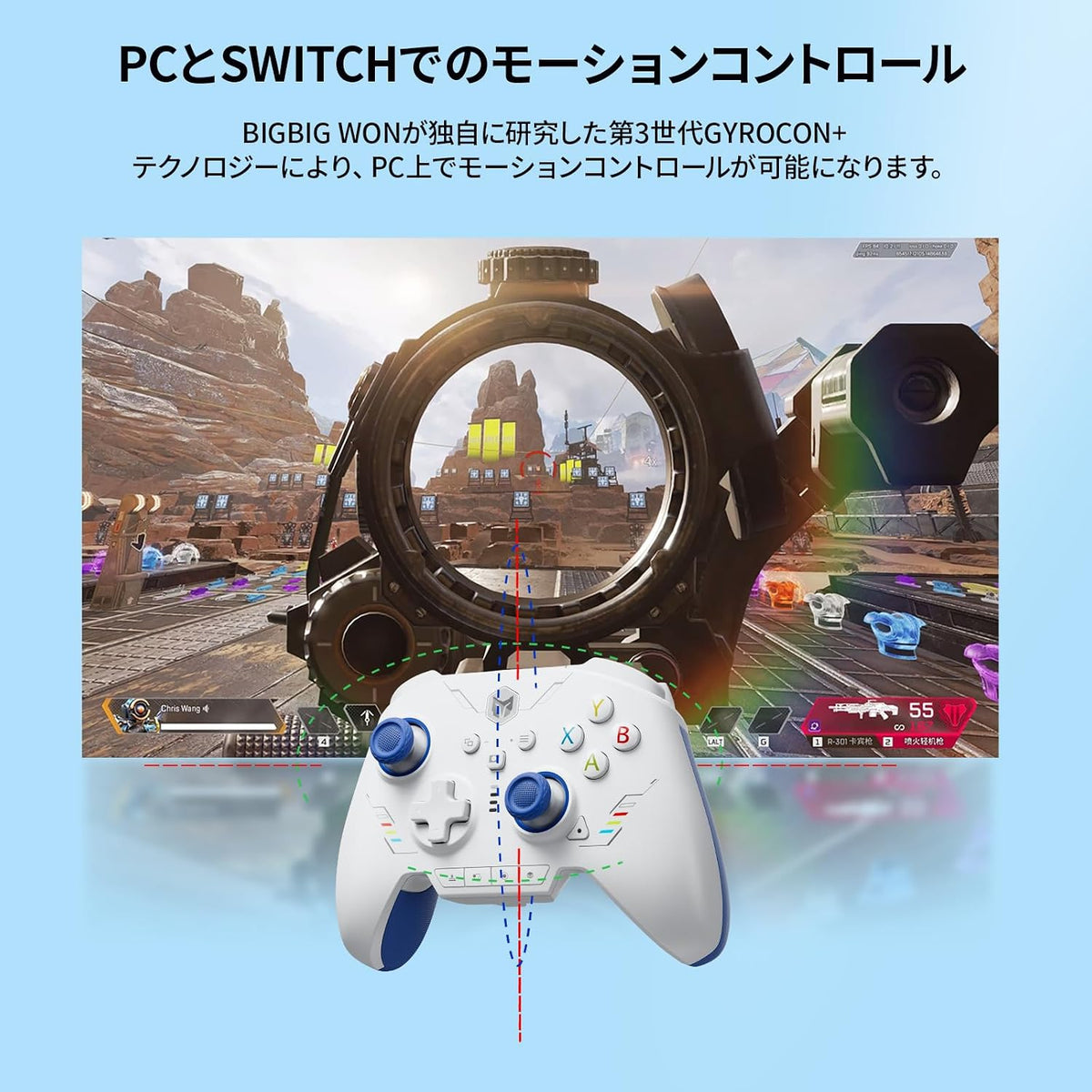 Black Shark BIGBIG WON Rainbow 2 SE Controlador inalámbrico para PC/Switch/Android/iOS - Control de movimiento, disparador de efecto Hall, ADC de 12 bits, 3 juegos de joysticks, D-pad de 4 y 8 vías