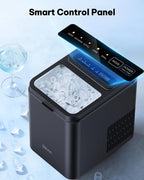 Silonn Encimera para hacer hielo, 8 cubos en 6 minutos, 26.5 libras/24 horas, 2 tamaños de hielo, máquina de hielo de bala autolimpiante, máquina de hielo portátil para cocina, oficina, fiesta