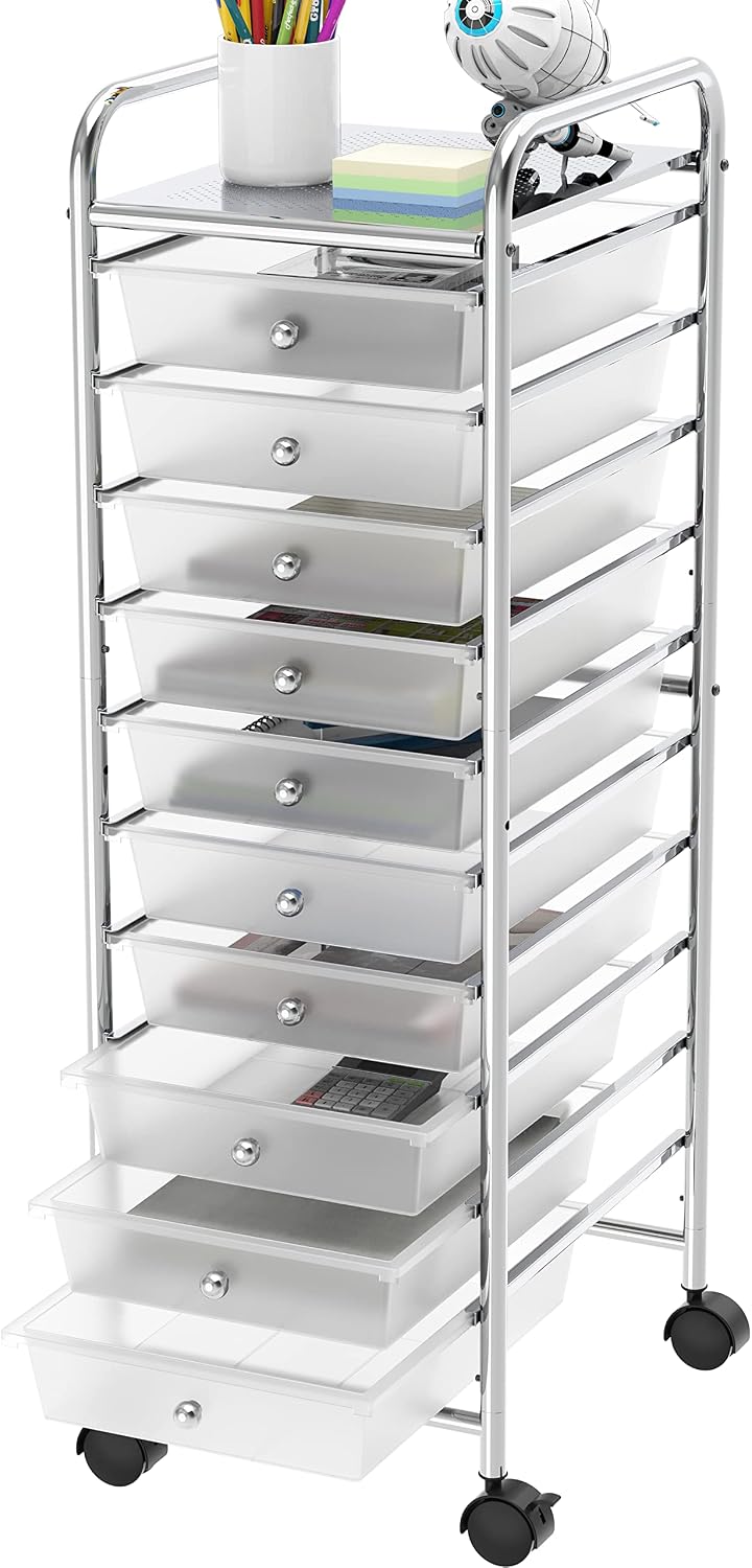 Lámpara Simple Houseware Organizador de carrito utilitario con ruedas de 10 cajones