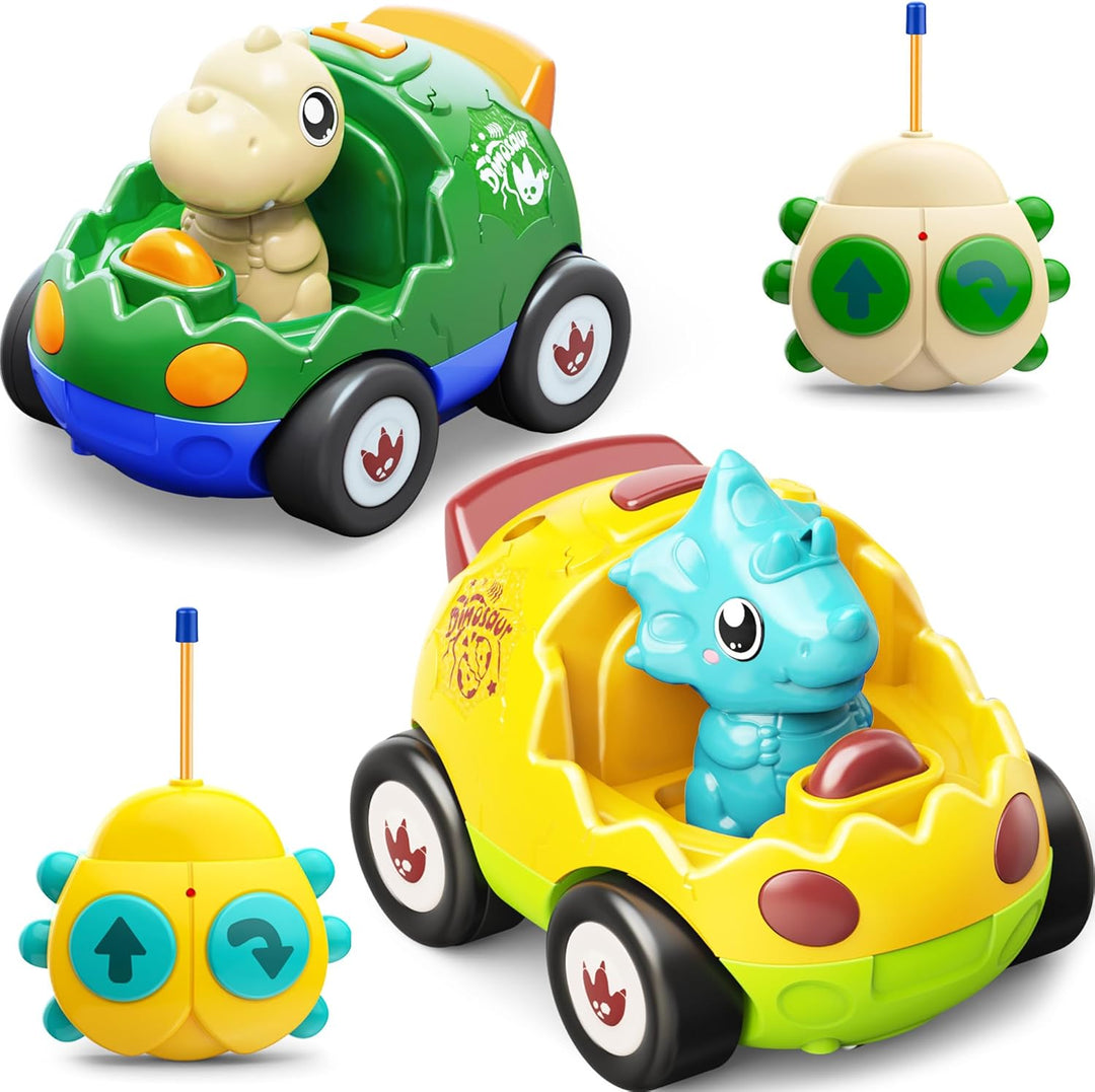 Kidz do Paquete de 2 autos a control remoto de dinosaurios para niñ...