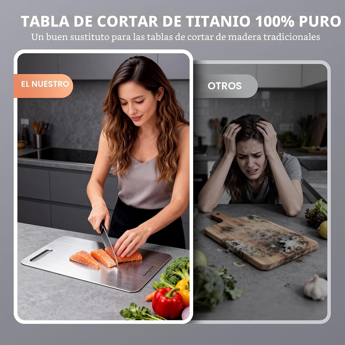 Juego de 3 tablas de cortar de titanio