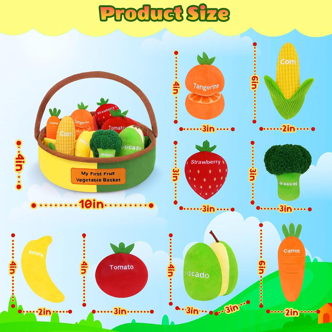 GERBIT My First Fruit - Cesta de felpa para verduras, juego de comi...