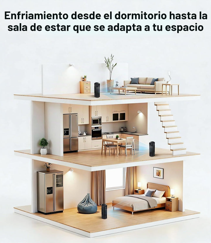 Ventilador de torre personal para dormitorio, ventilador de mesa de...
