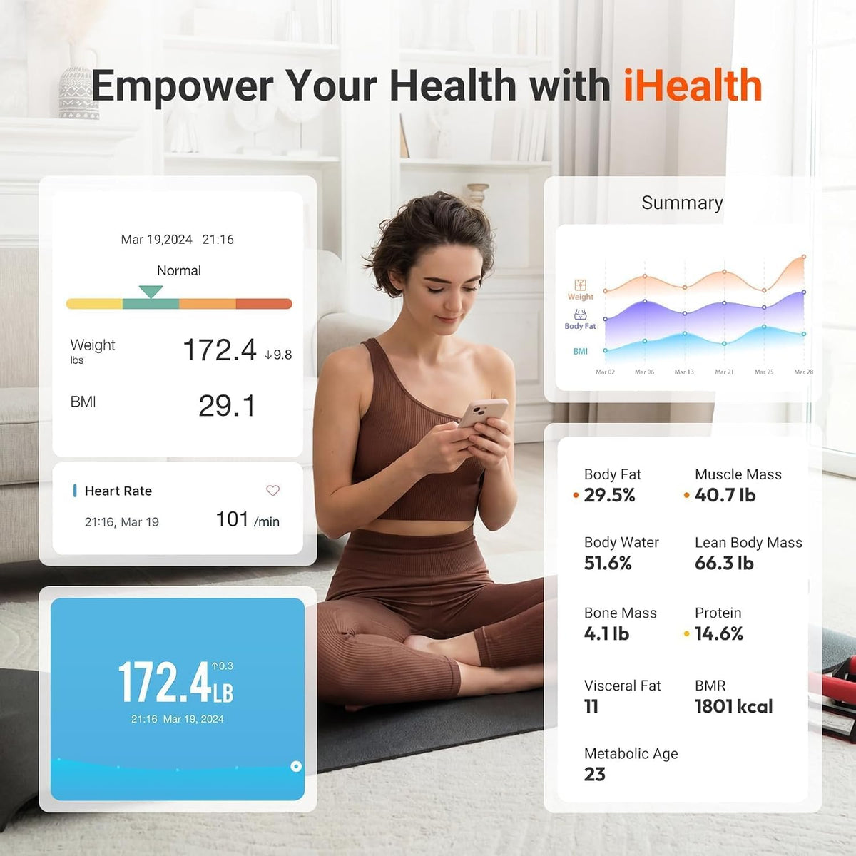 iHealth Nexus - Báscula inteligente para peso corporal, báscula digital de